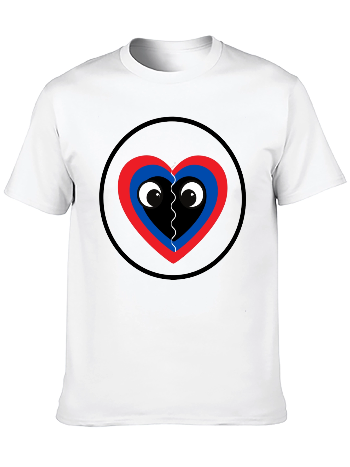 Playful Heart Graphic Tee - Black Cotton