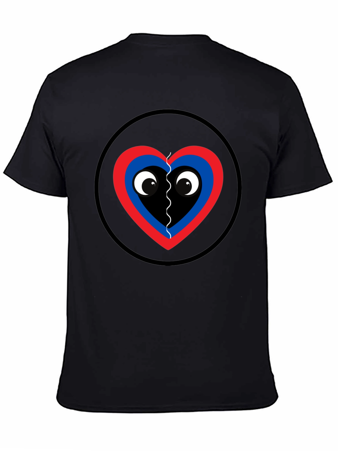 Playful Heart Graphic Tee - Black Cotton