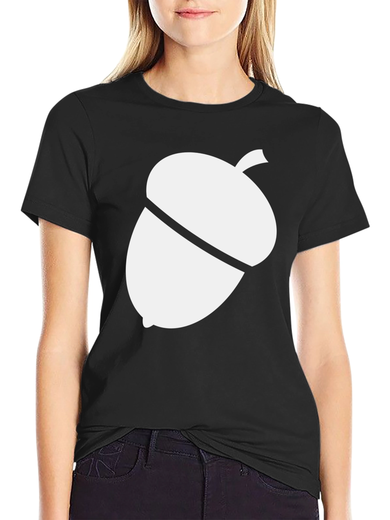 Acorn Graphic Print Black T-Shirt