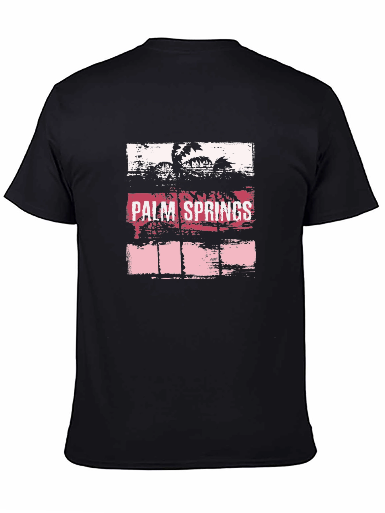Palm Springs Graphic Tee - Black Cotton T-Shirt
