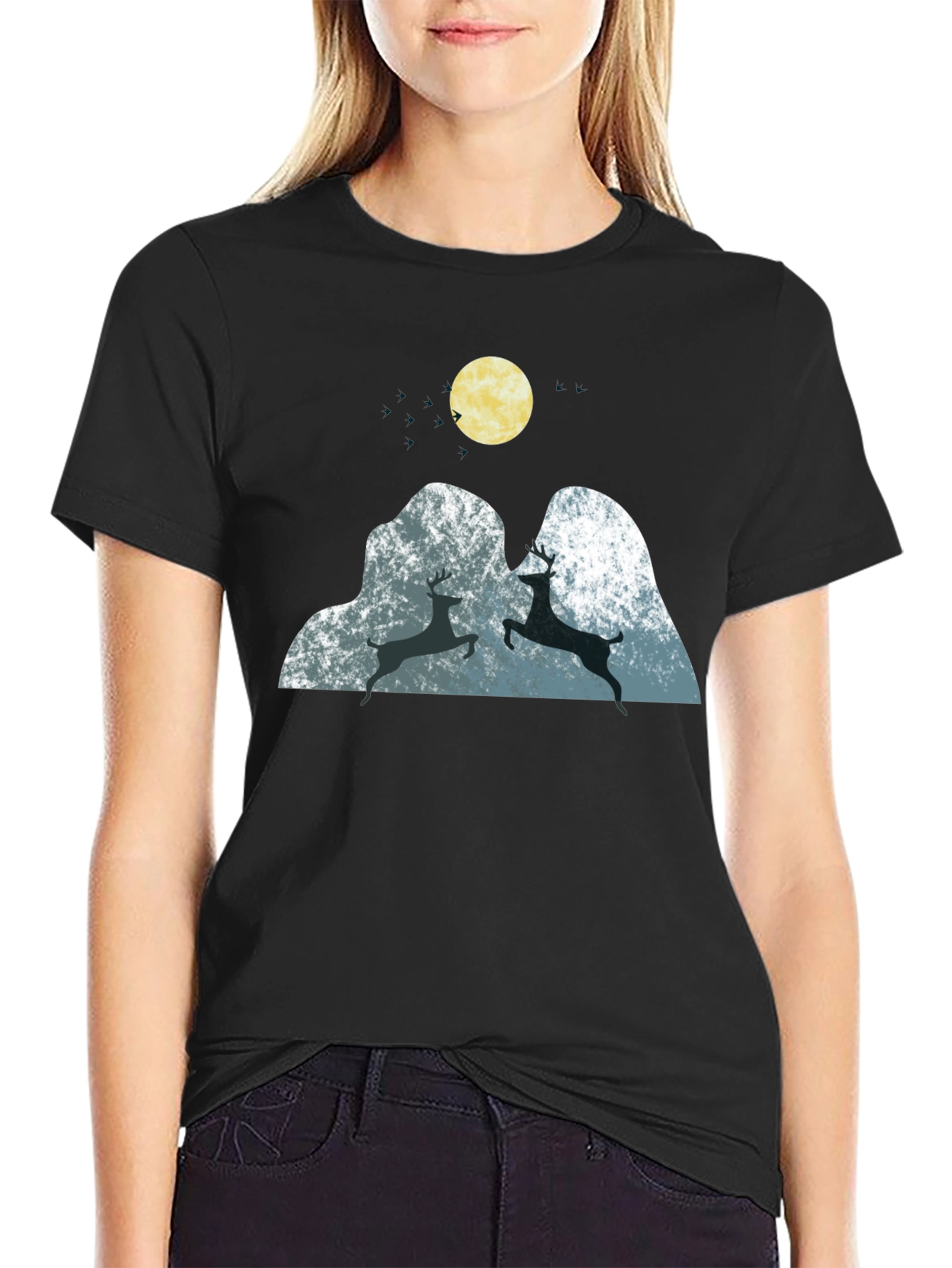 Mountain Deer Graphic Tee - Soft & Stylish