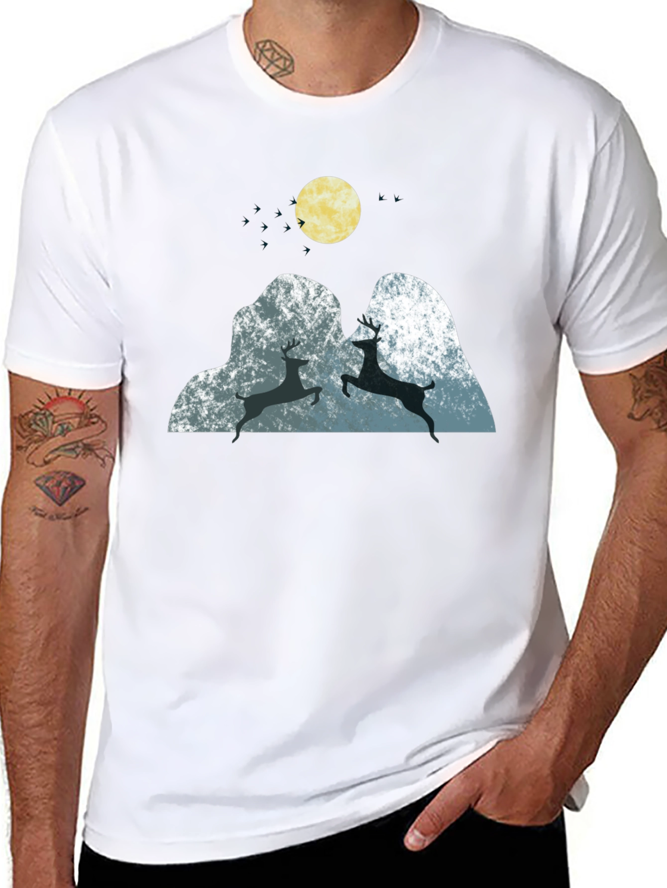 Mountain Deer Graphic Tee - Soft & Stylish