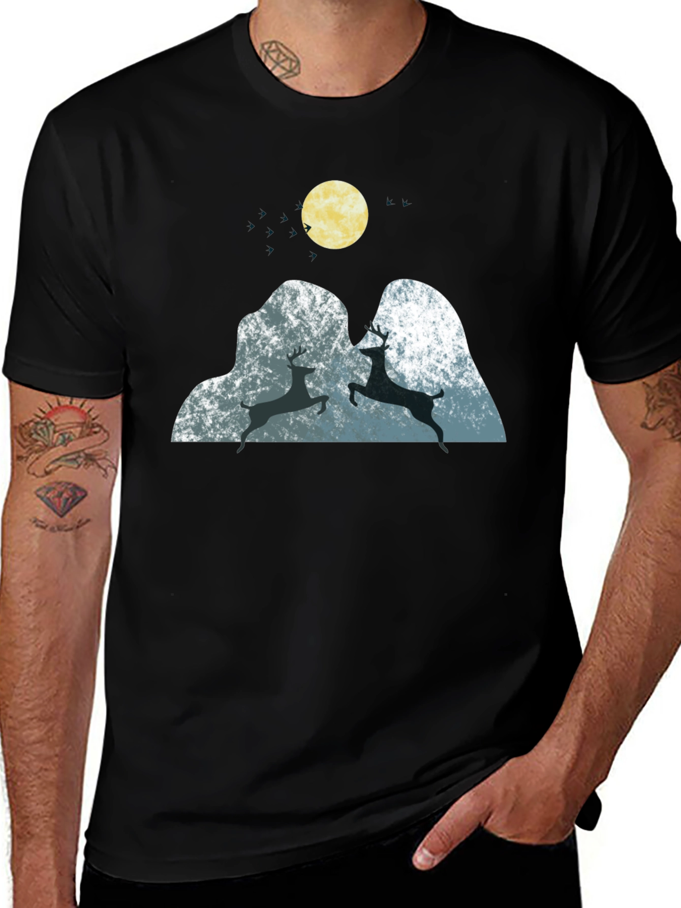 Mountain Deer Graphic Tee - Soft & Stylish