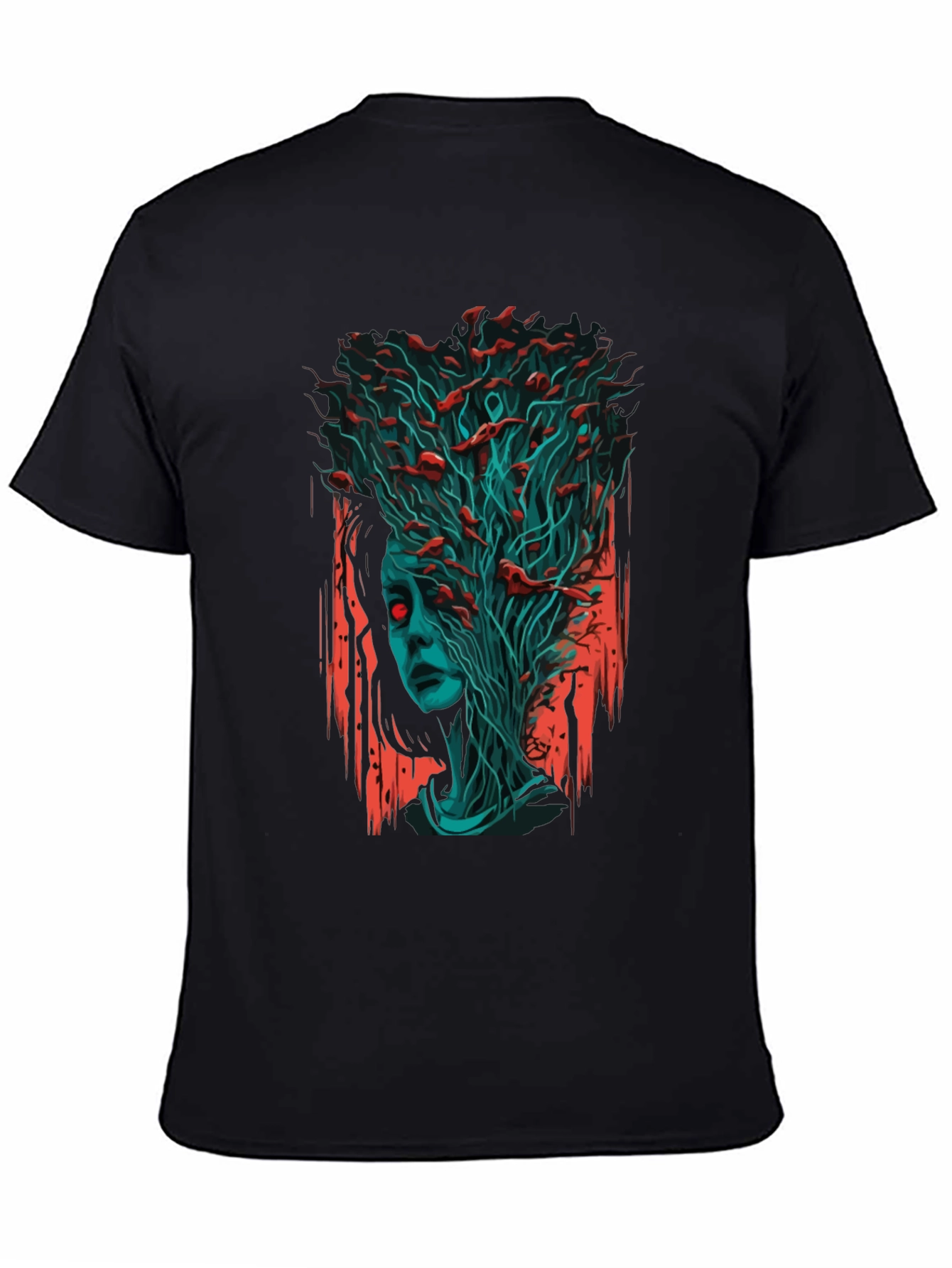 Surreal Zombie Girl Graphic Tee - Black