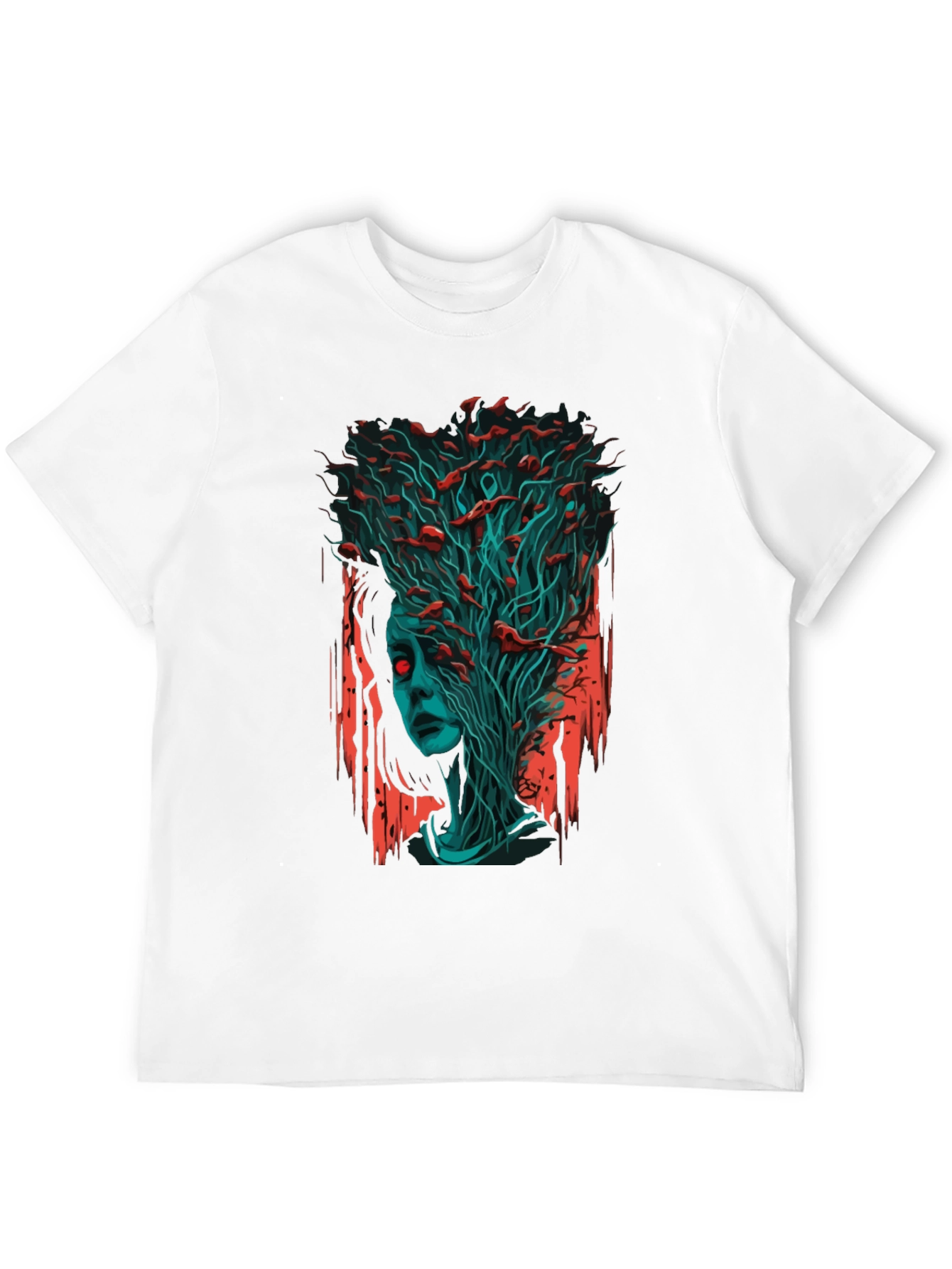 Surreal Zombie Girl Graphic Tee - Black