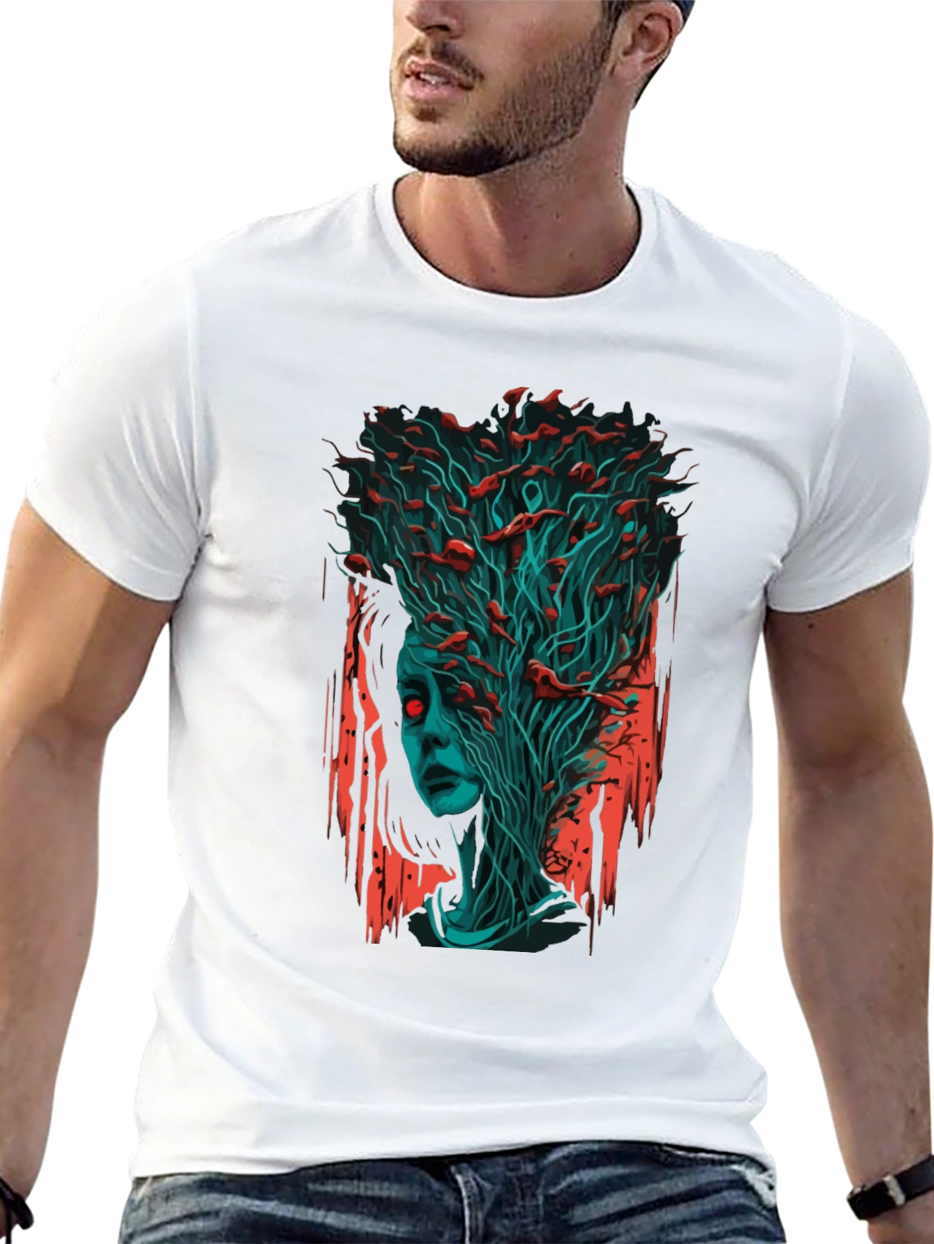 Surreal Zombie Girl Graphic Tee - Black