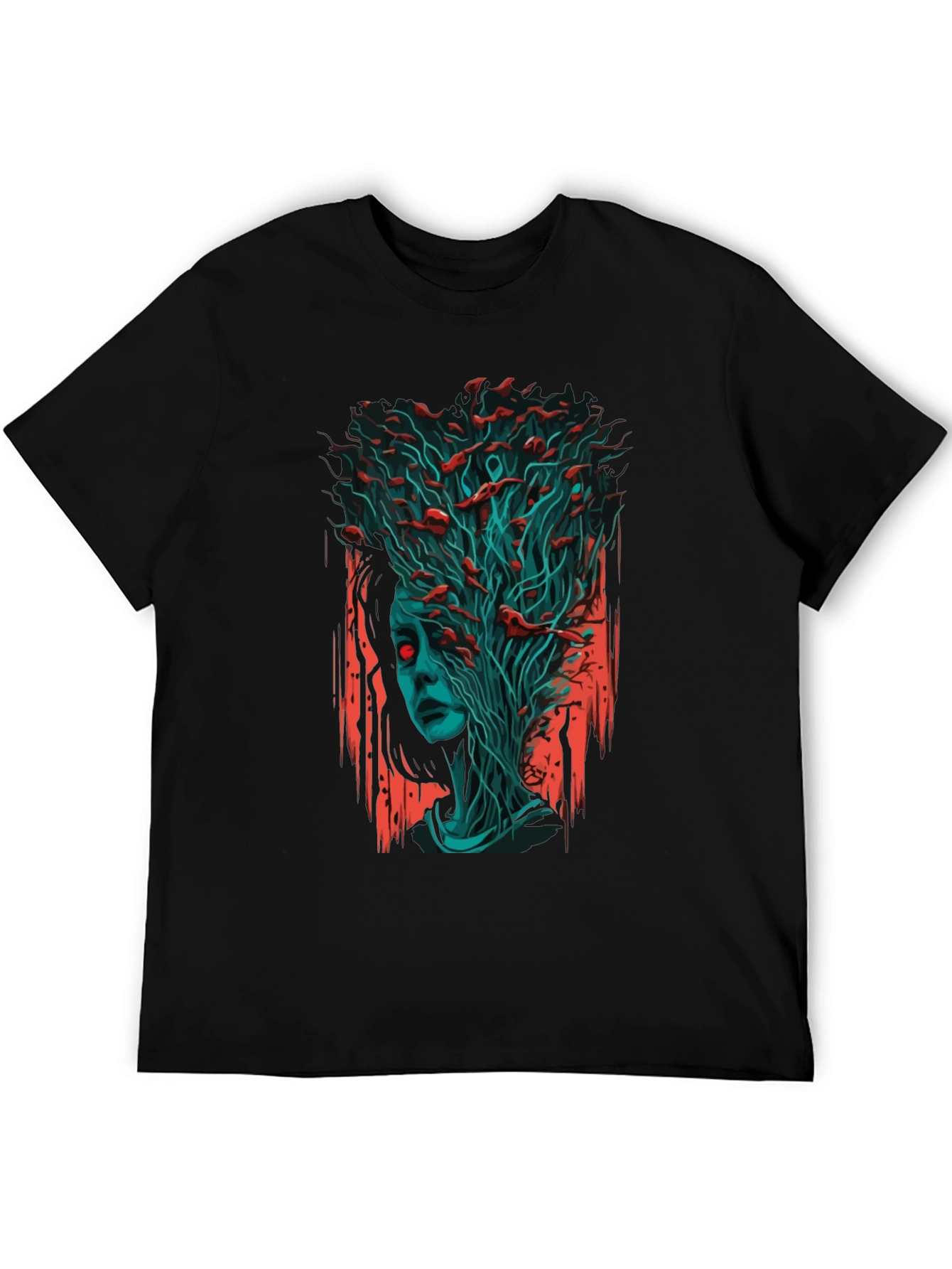 Surreal Zombie Girl Graphic Tee - Black