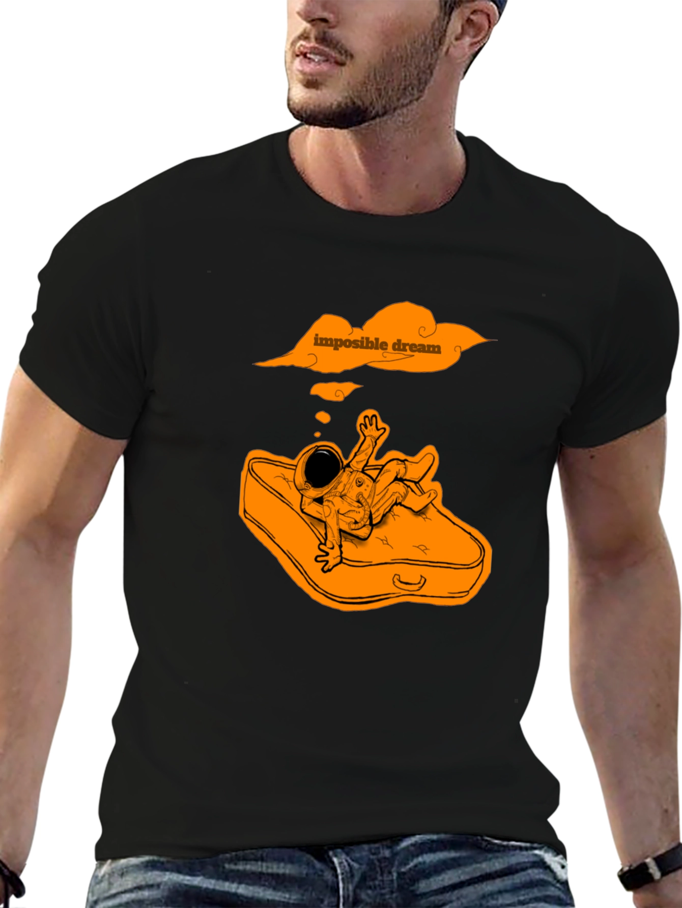 Impossible Dream Astronaut Graphic Tee - Black