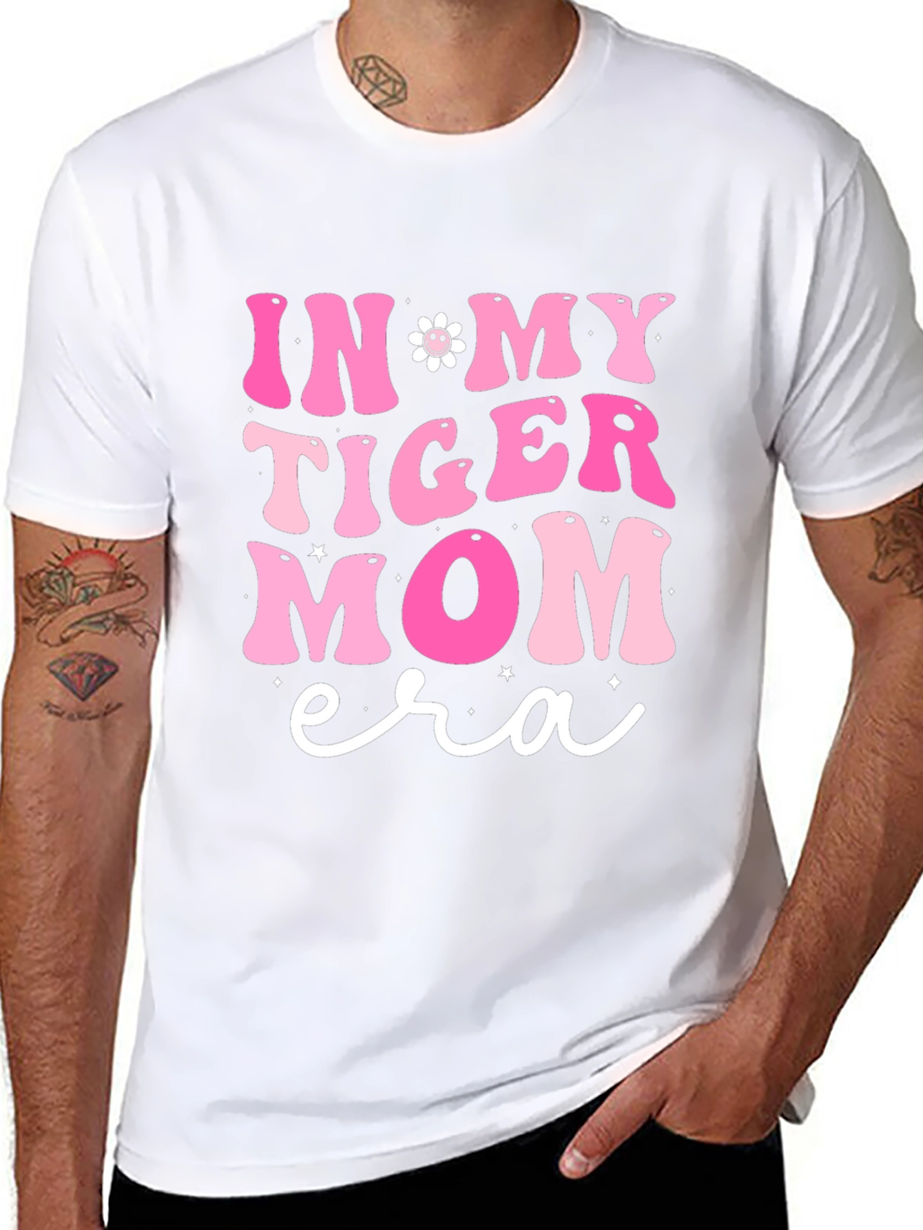 In My Tiger Mom Era Black Cotton T-Shirt