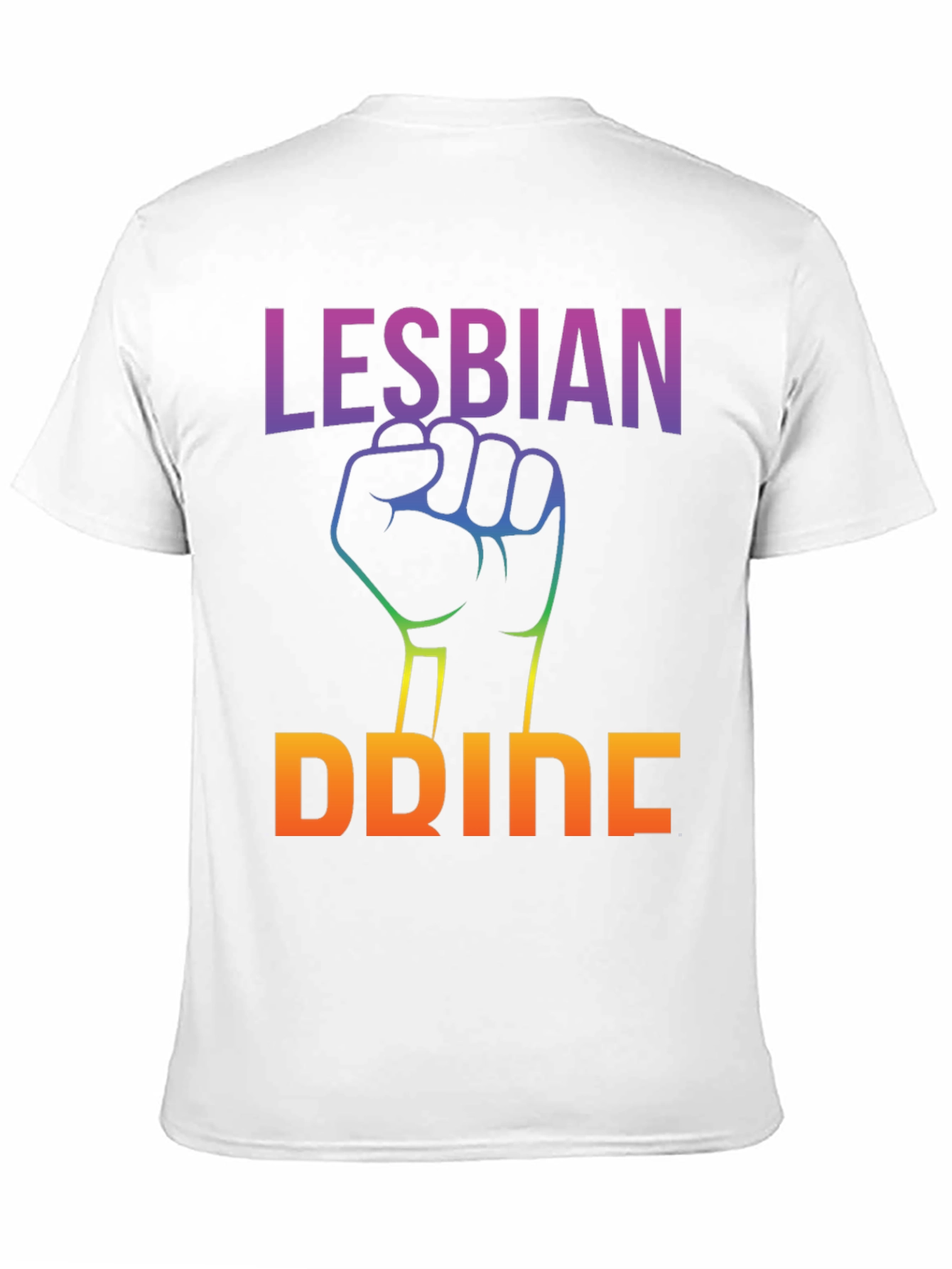 Lesbian Pride Black T-Shirt Rainbow Fist