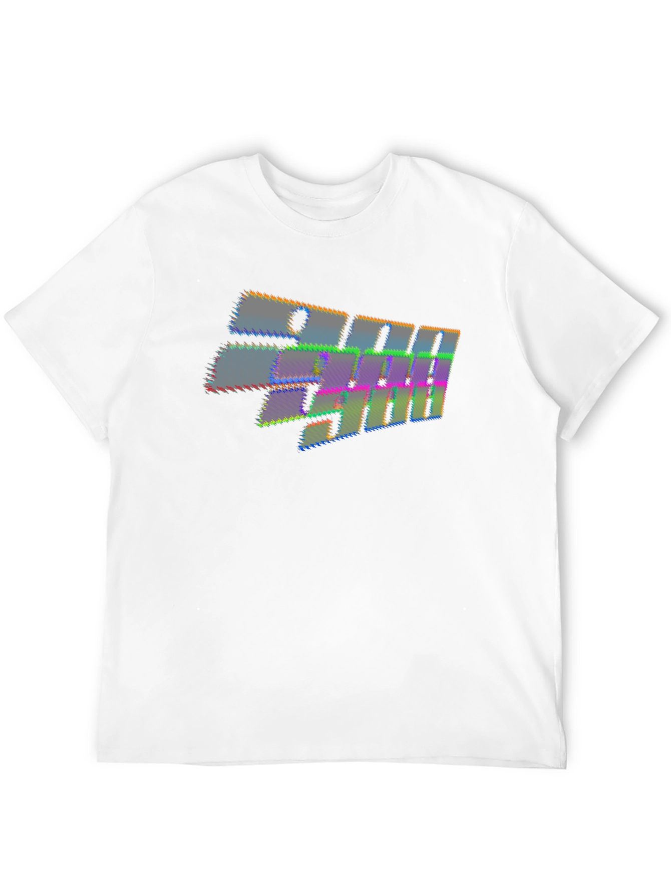Retro Glitch Graphic T-Shirt - Black