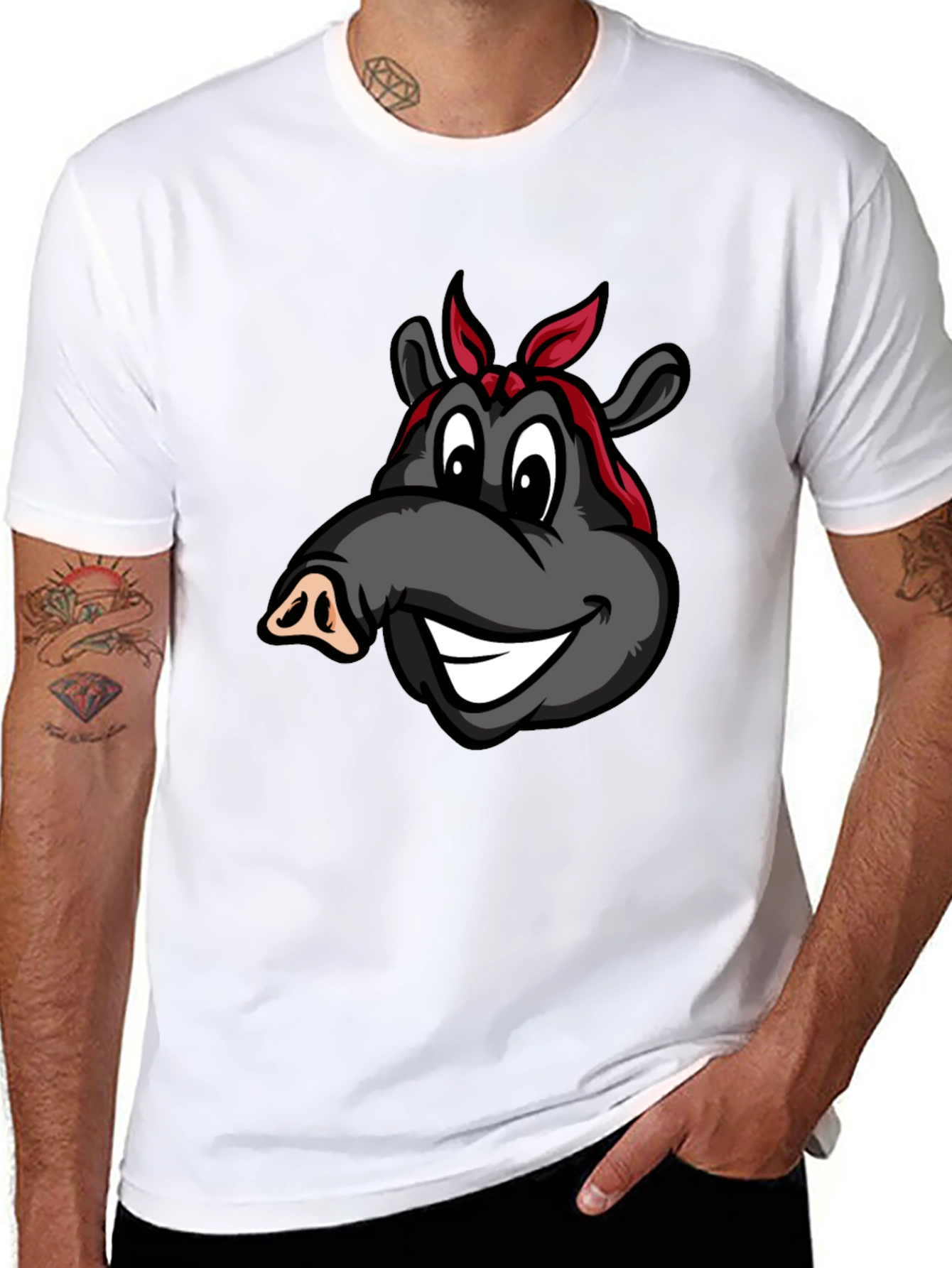 Cartoon Hippo T-Shirt - Funky Animal Graphic Tee