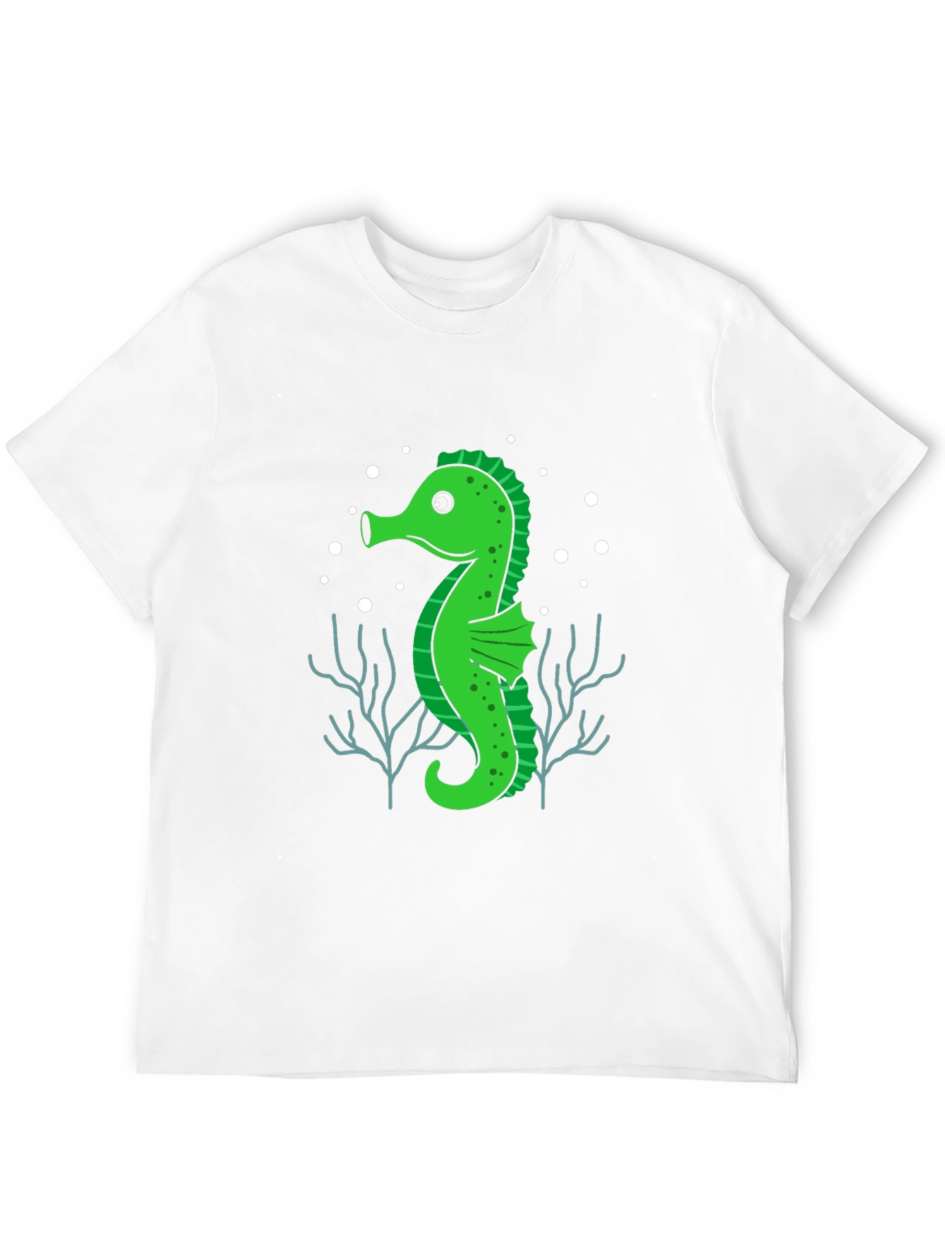 Seahorse Graphic Tee - Black Cotton T-Shirt
