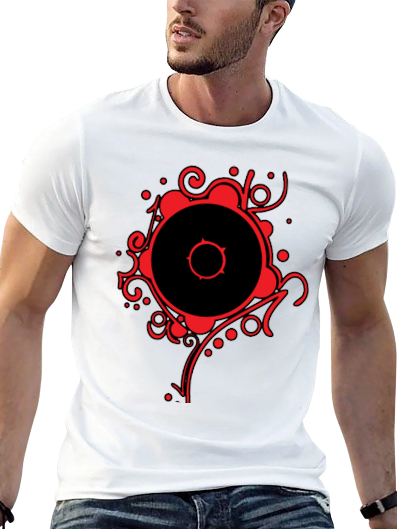 Abstract Graphic Black T-Shirt