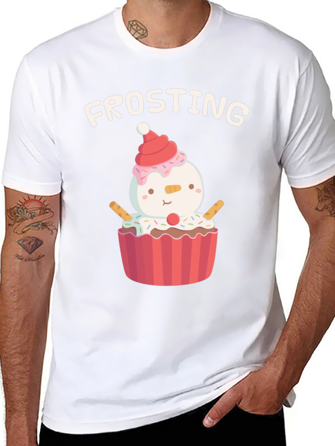 Frosting Cupcake Snowman T-Shirt