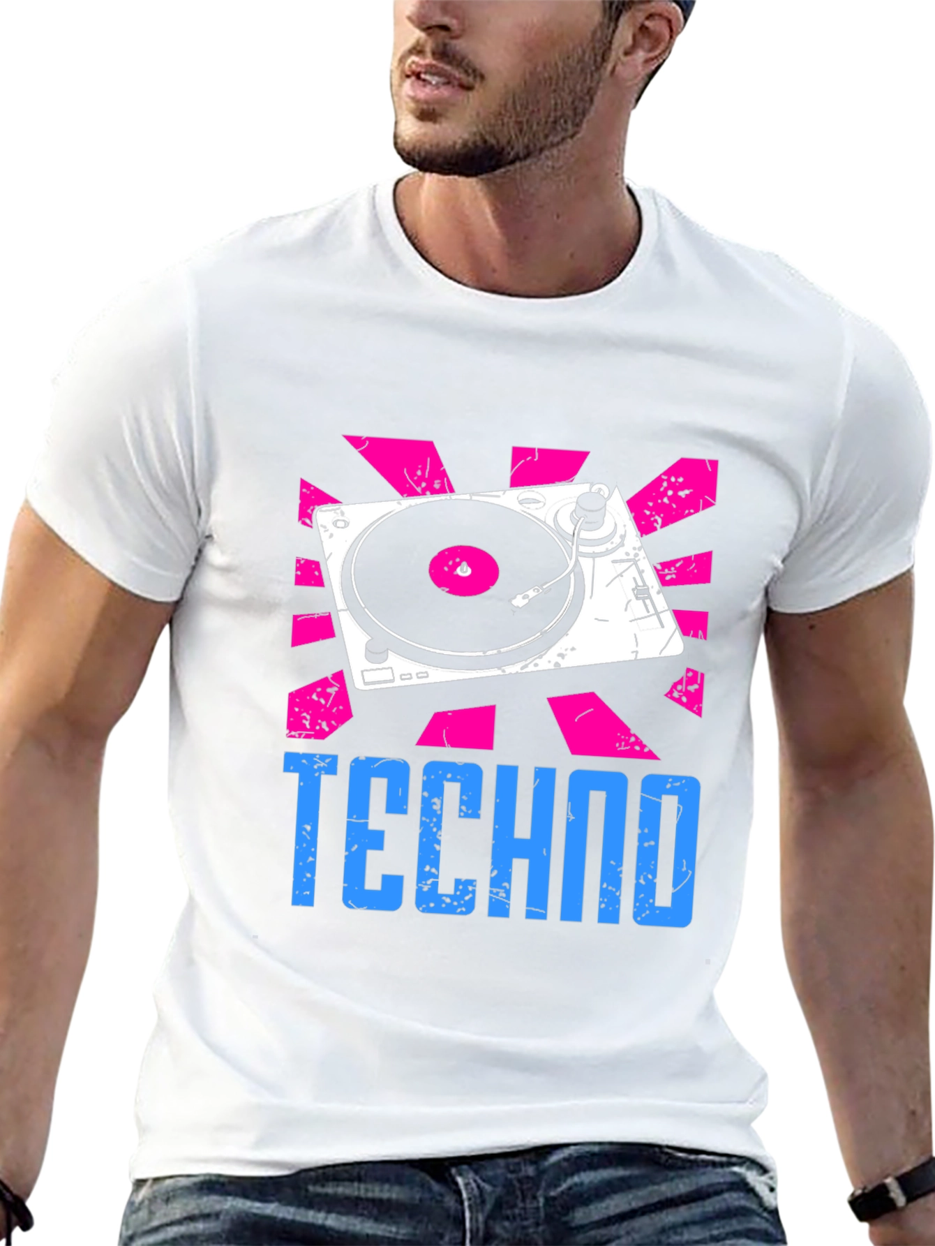 Techno Turntable Graphic Tee - Retro Style