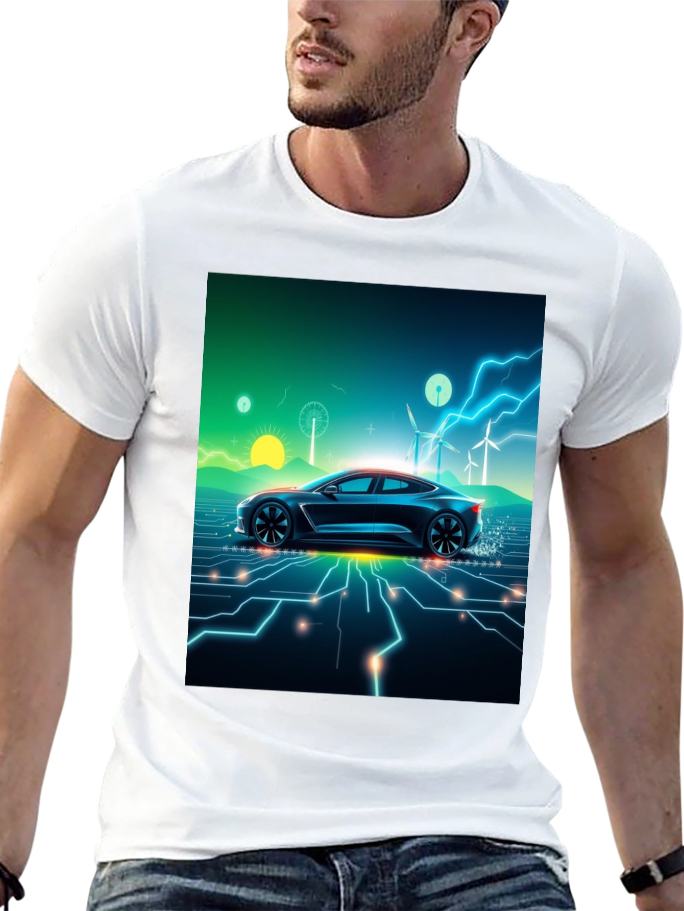 Electric Car T-Shirt - Futuristic Style