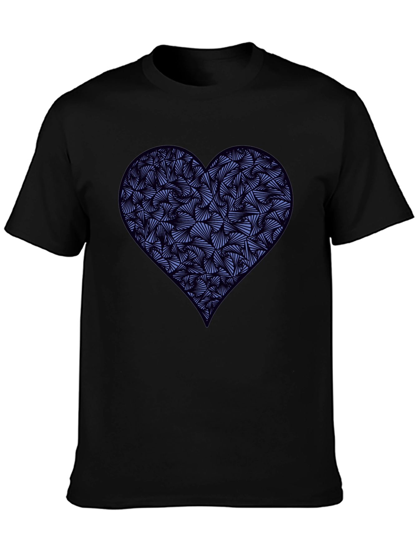Heart Print Mens Black T-Shirt