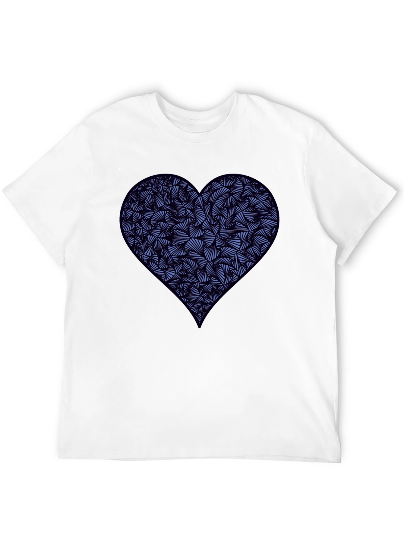 Heart Print Mens Black T-Shirt