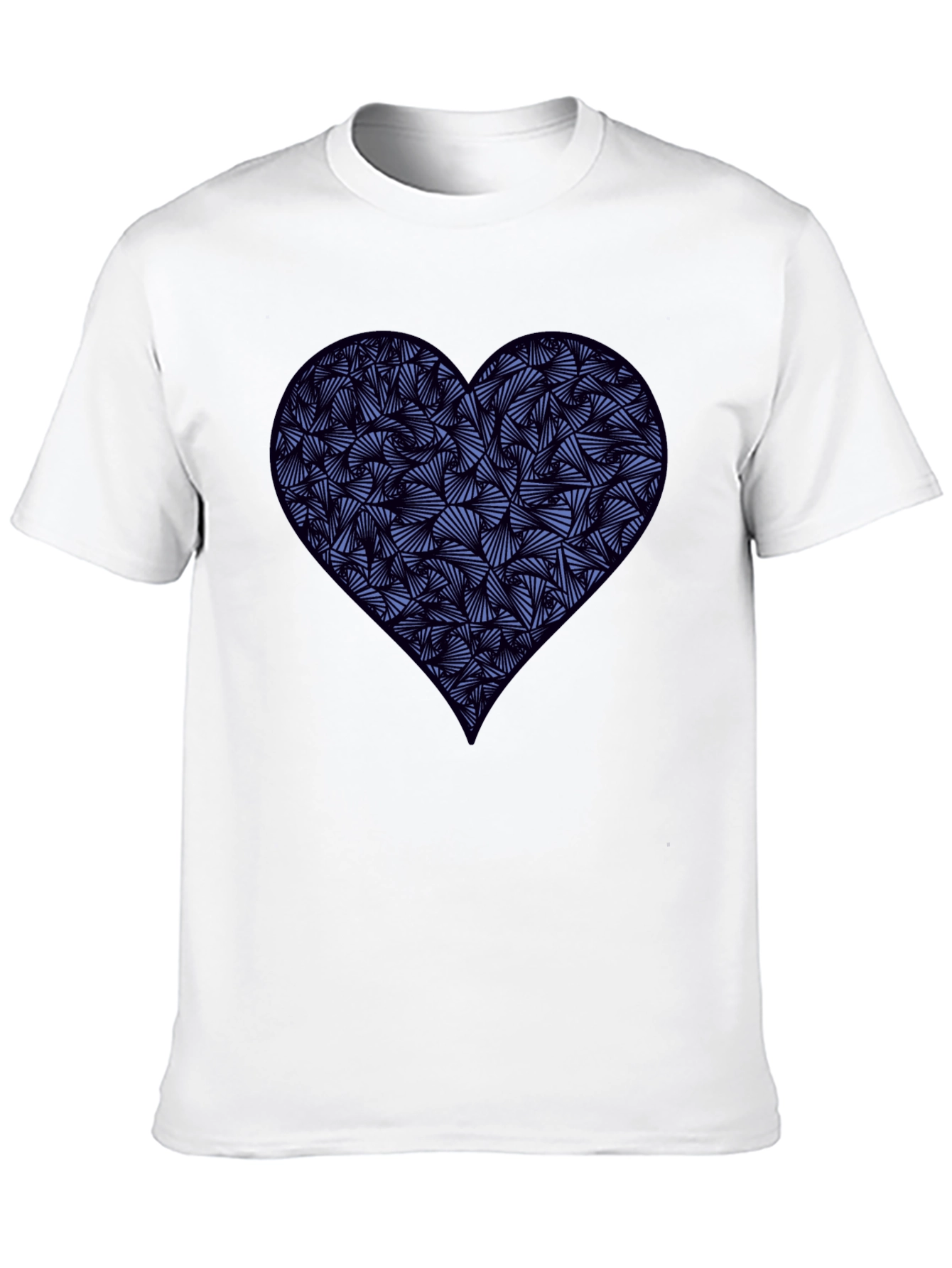 Heart Print Mens Black T-Shirt