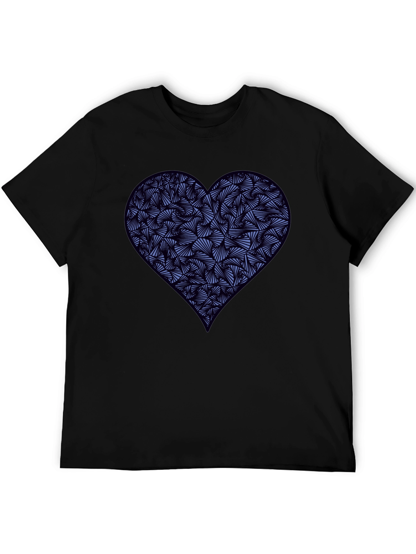 Heart Print Mens Black T-Shirt