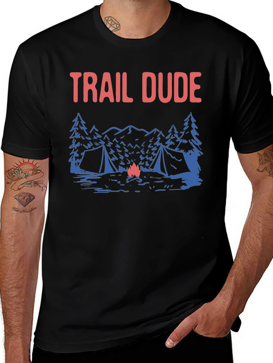 Trail Dude Camping T-Shirt - Adventure Awaits!