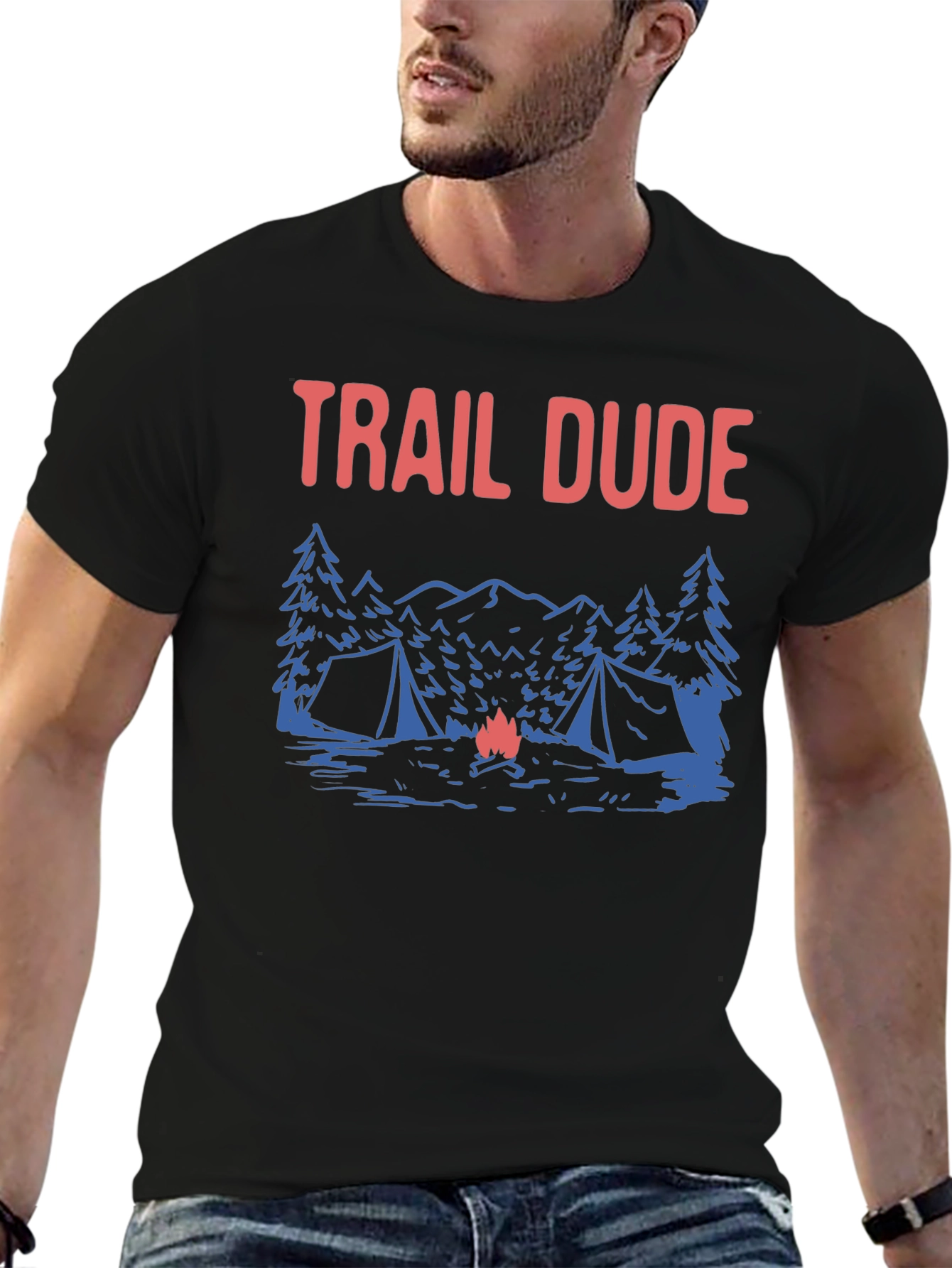 Trail Dude Camping T-Shirt - Adventure Awaits!
