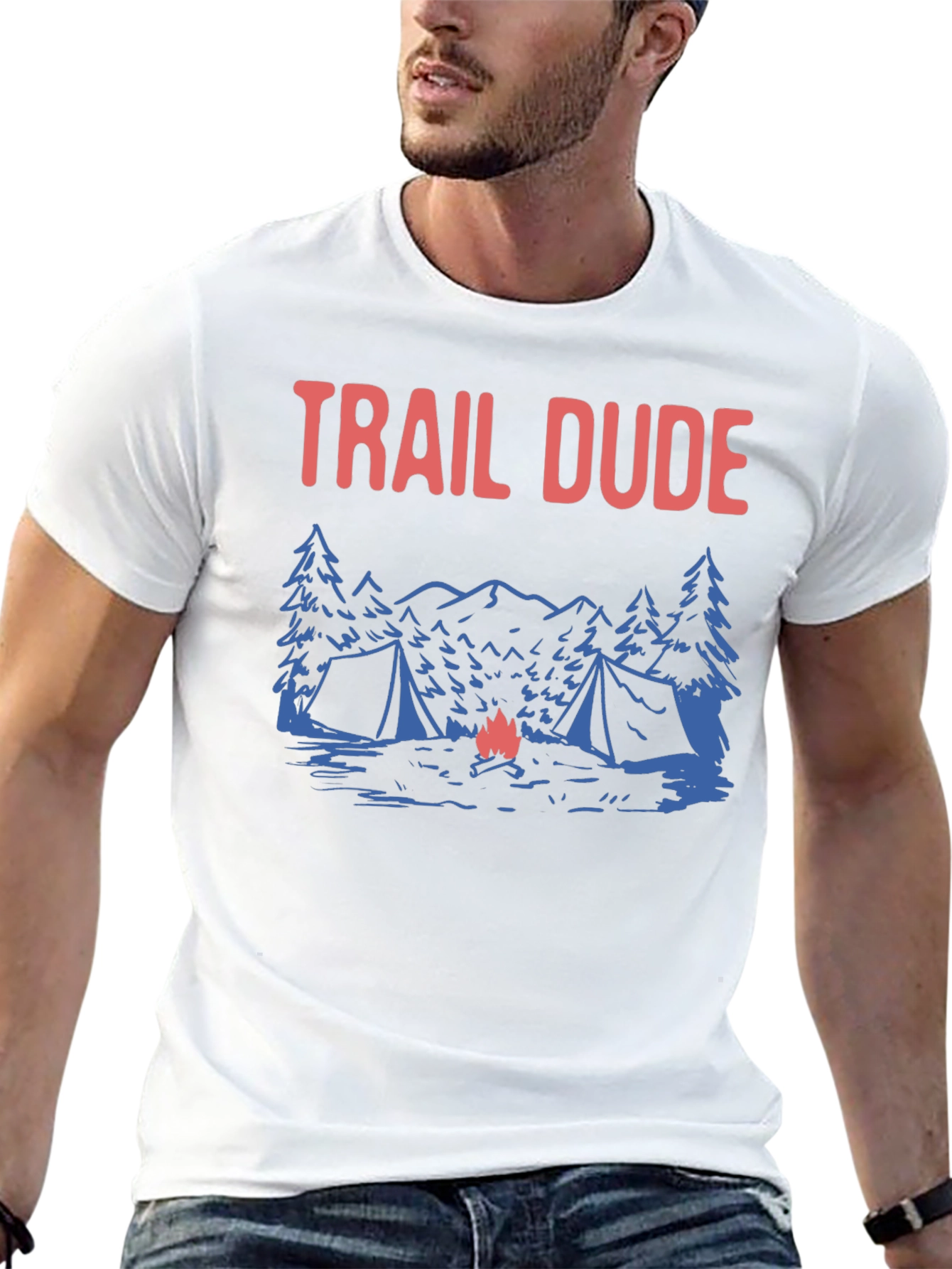 Trail Dude Camping T-Shirt - Adventure Awaits!