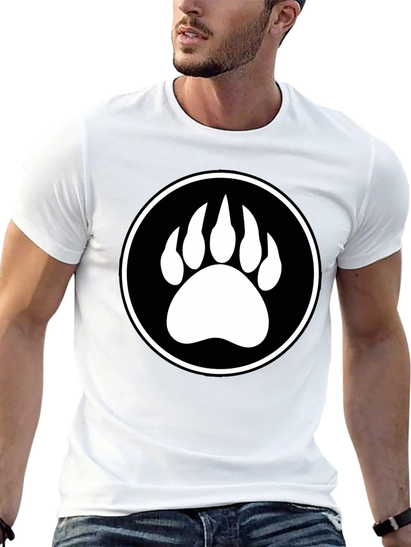 Bear Paw Graphic Tee - Mens Black T-Shirt