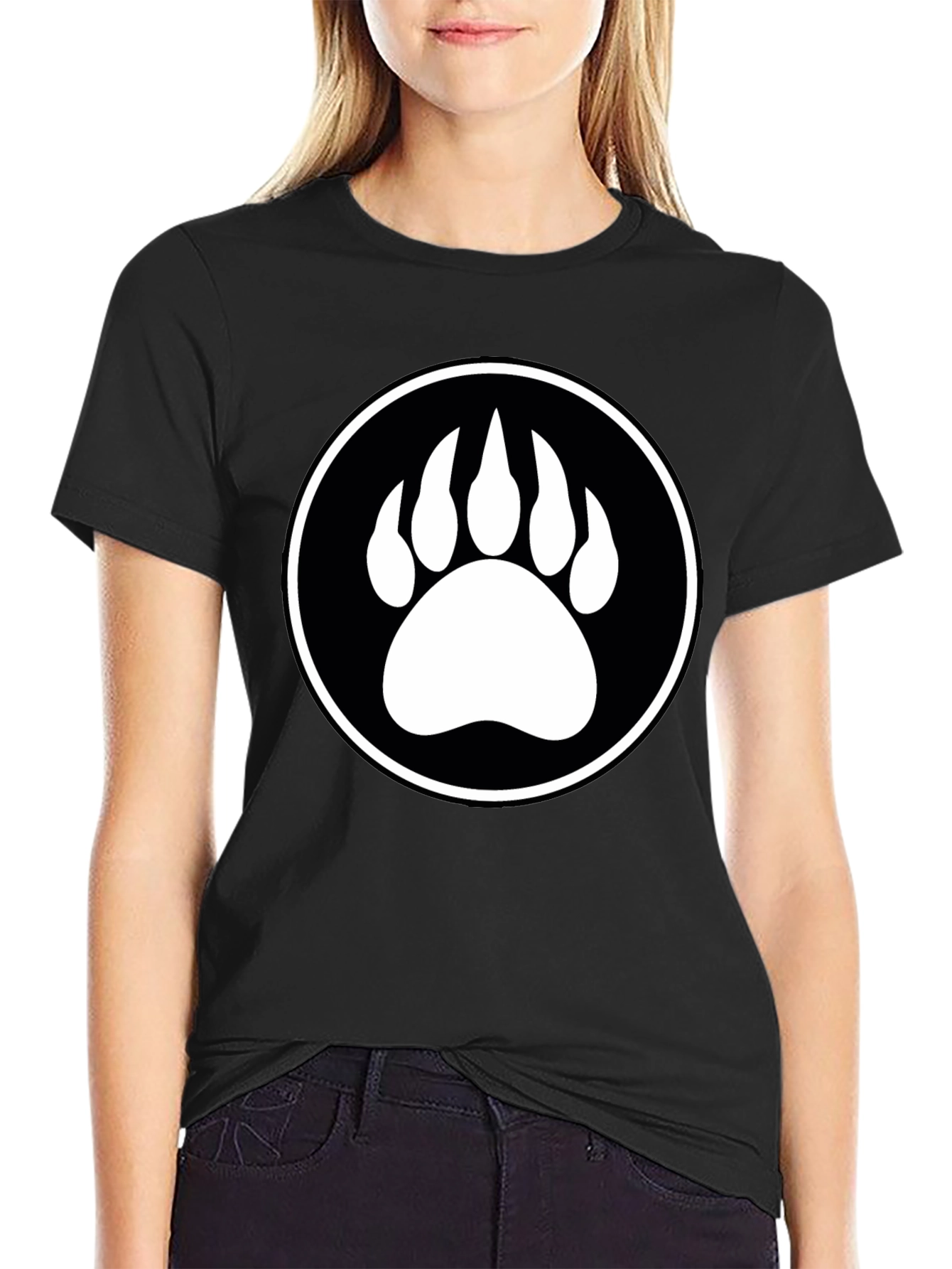 Bear Paw Graphic Tee - Mens Black T-Shirt