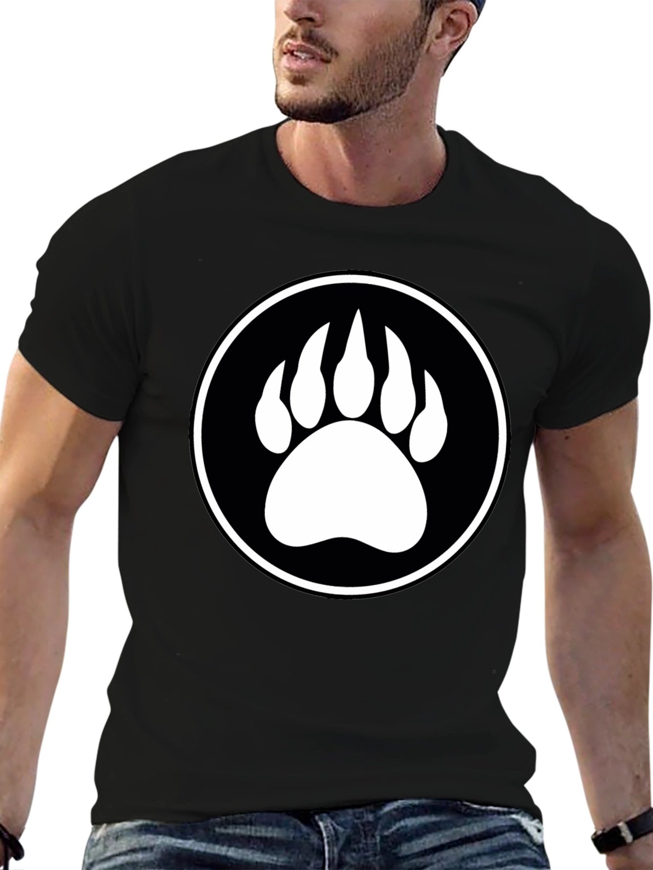 Bear Paw Graphic Tee - Mens Black T-Shirt
