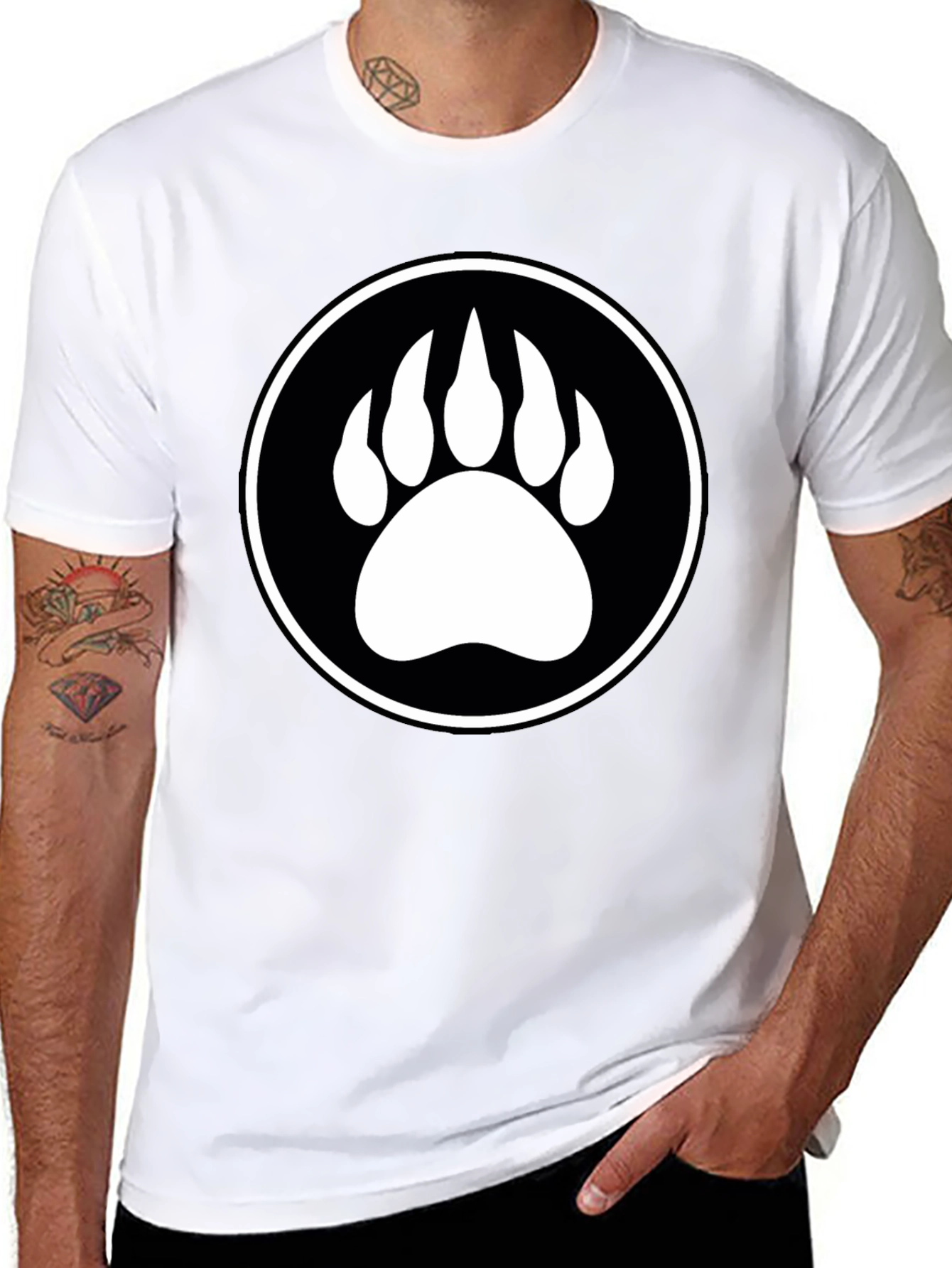 Bear Paw Graphic Tee - Mens Black T-Shirt