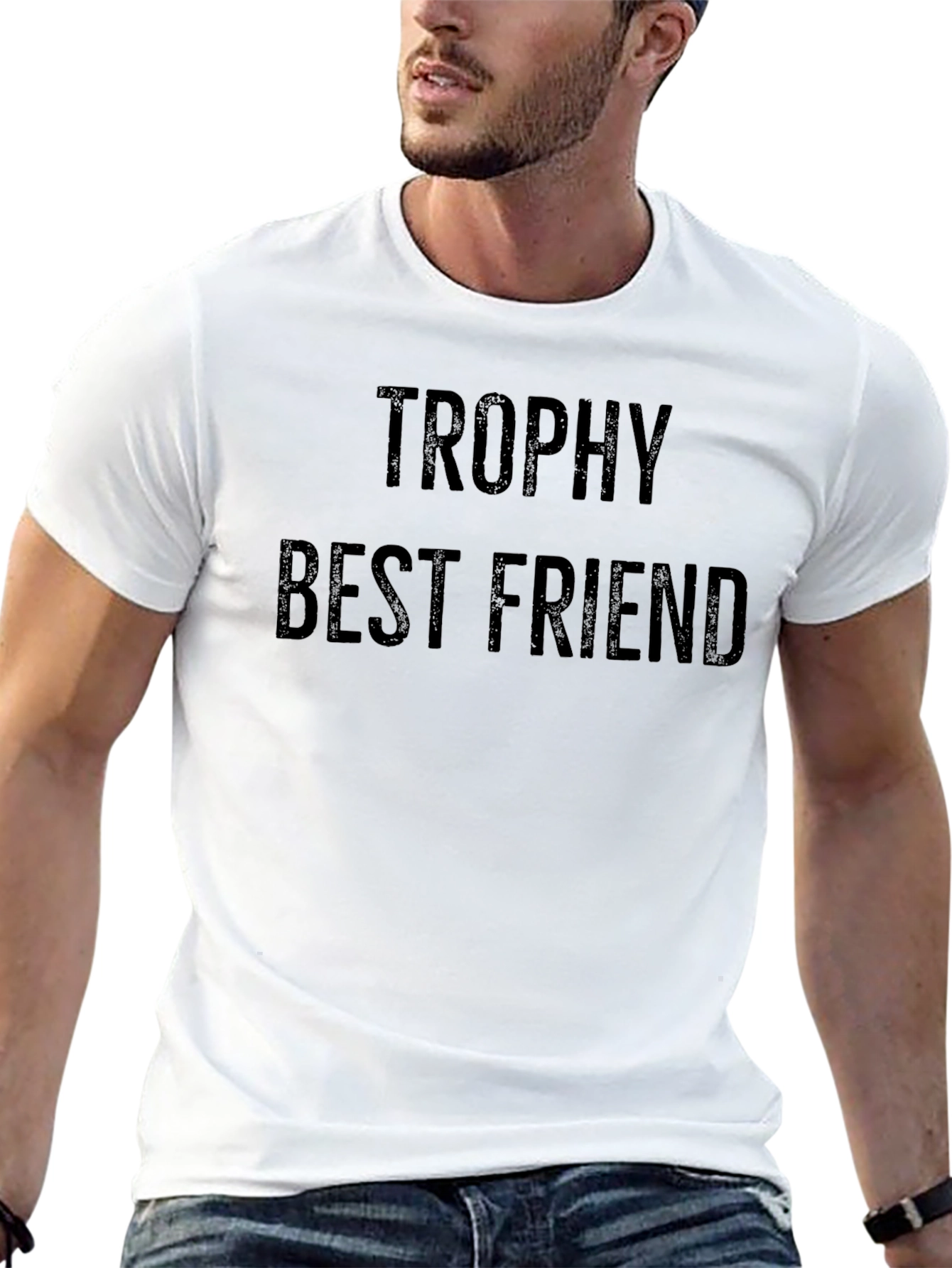 Trophy Best Friend Graphic Tee - Black Casual T-Shirt