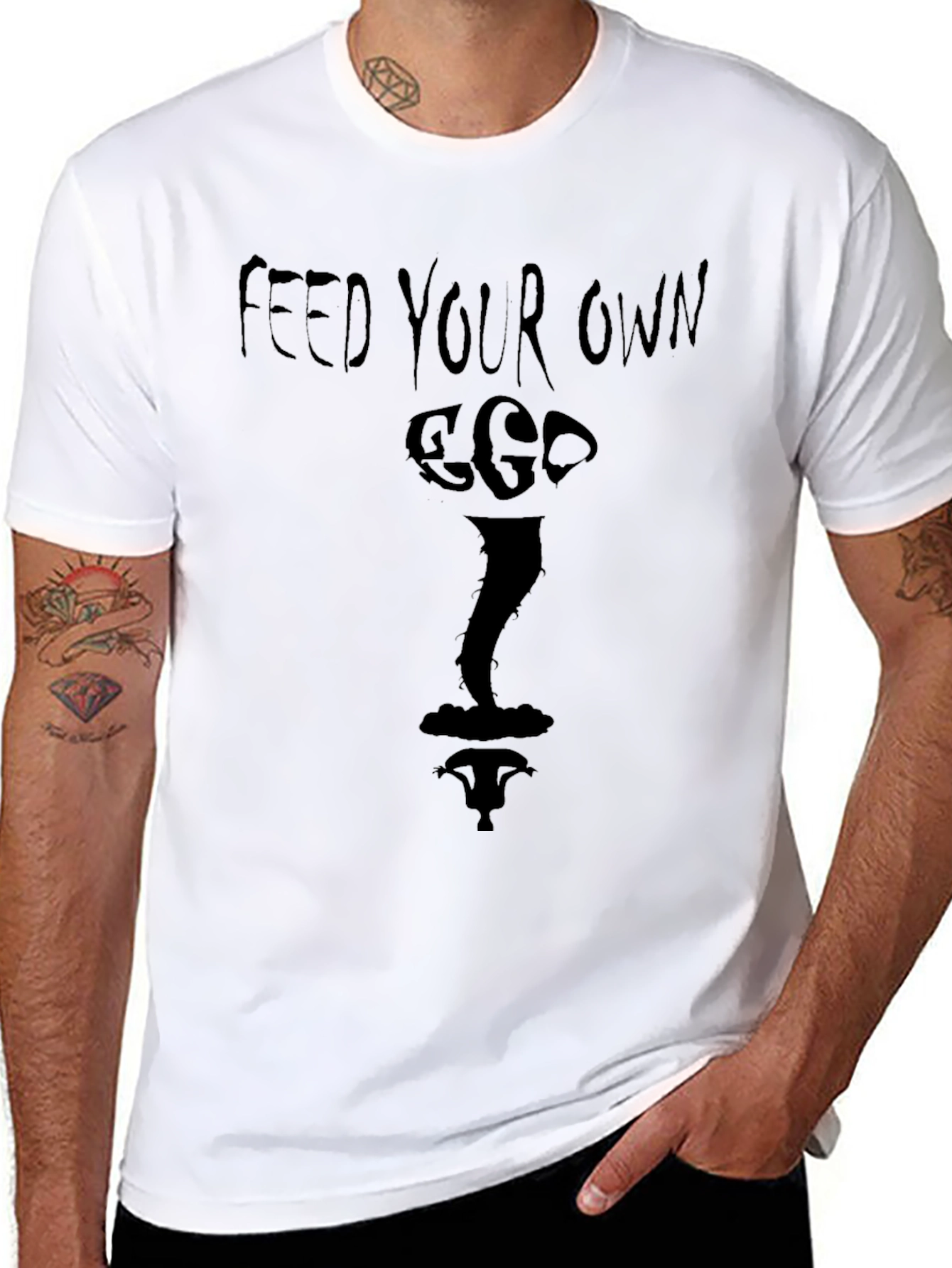 Feed Your Own Ego Black Graphic T-Shirt