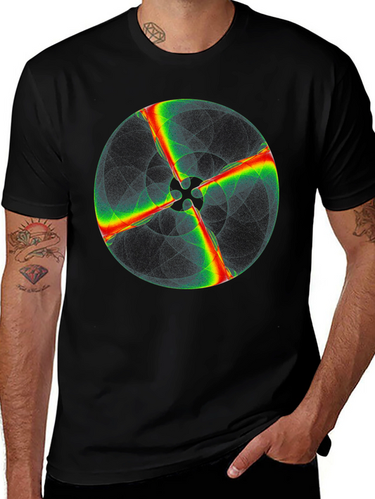 Abstract Circle Graphic Black T-Shirt