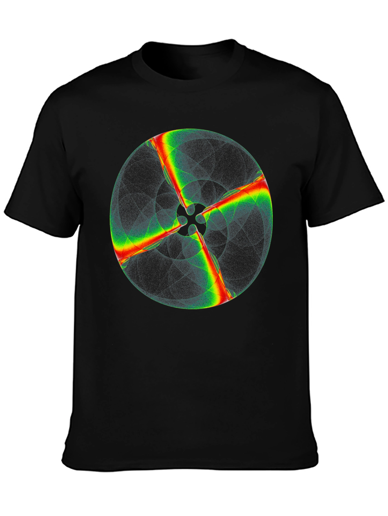 Abstract Circle Graphic Black T-Shirt