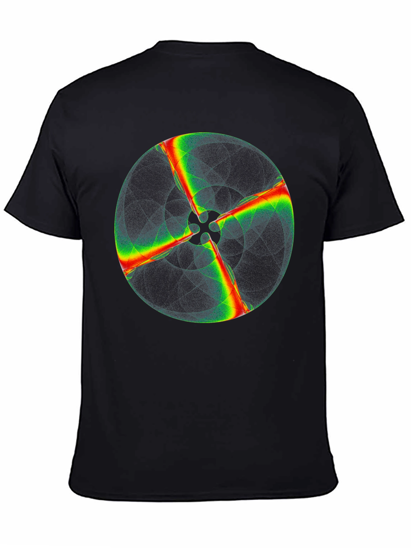 Abstract Circle Graphic Black T-Shirt