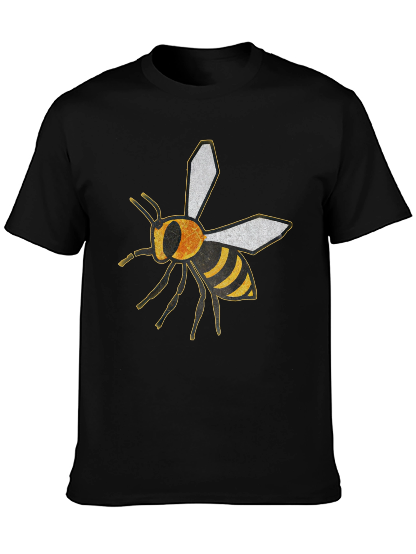 Bee Graphic Black T-Shirt - Stylish Crew Neck Tee