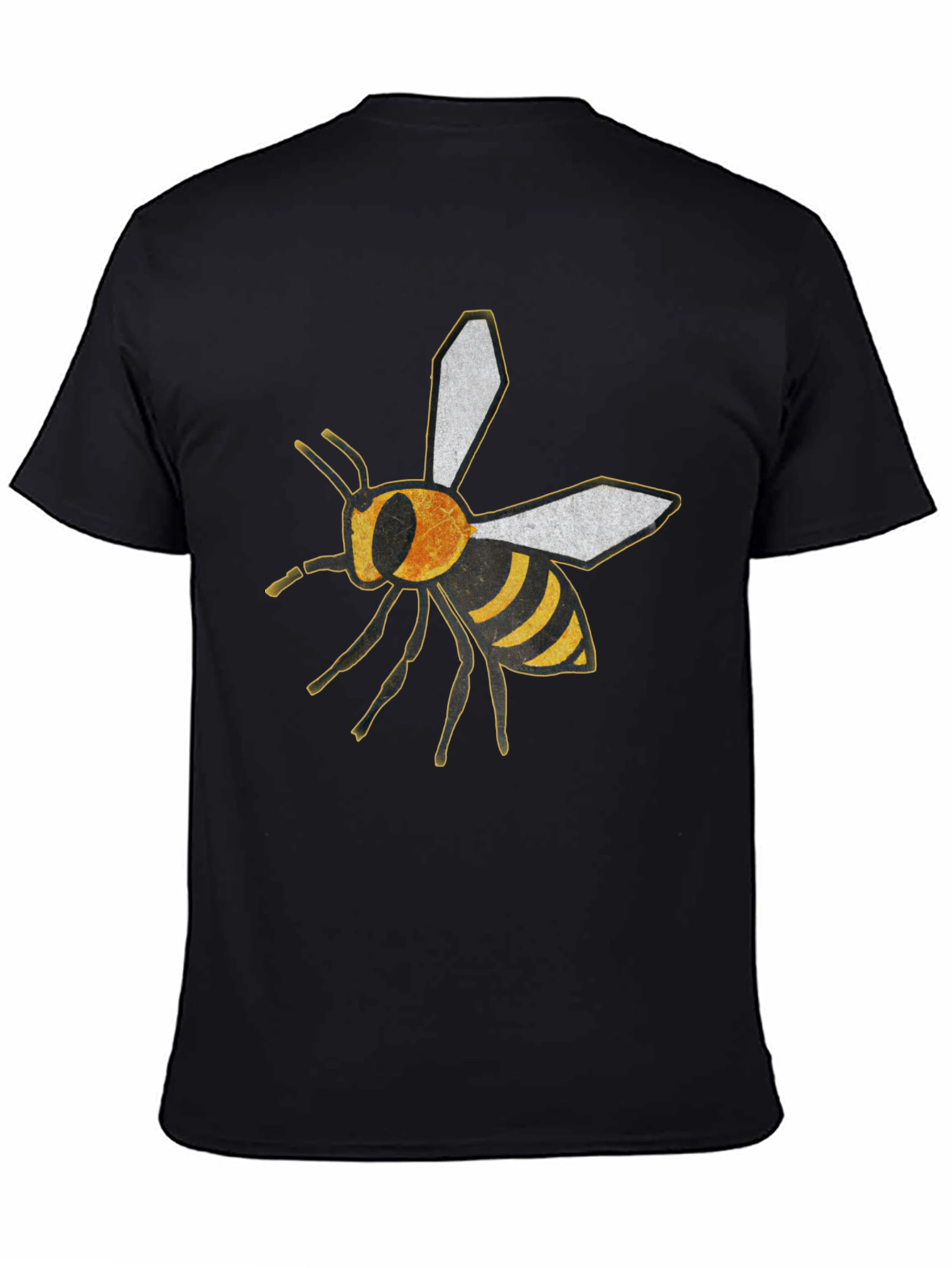 Bee Graphic Black T-Shirt - Stylish Crew Neck Tee