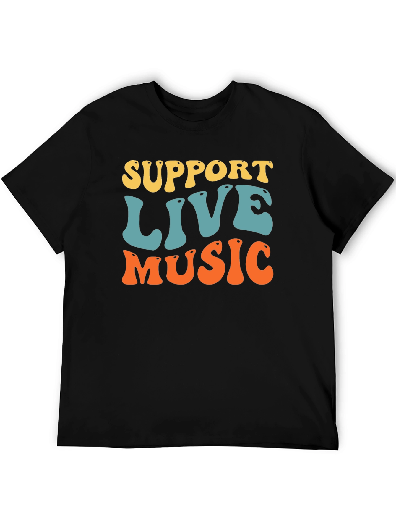 Support Live Music Graphic Tee - Retro Style