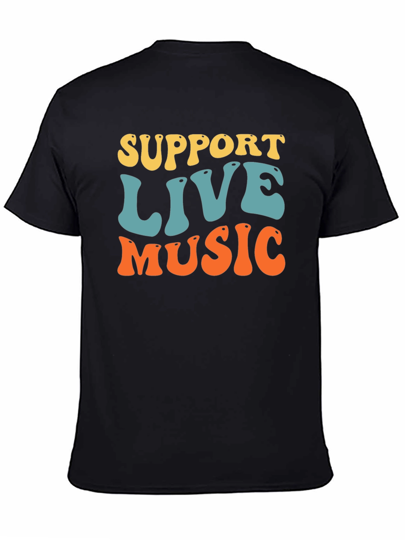Support Live Music Graphic Tee - Retro Style