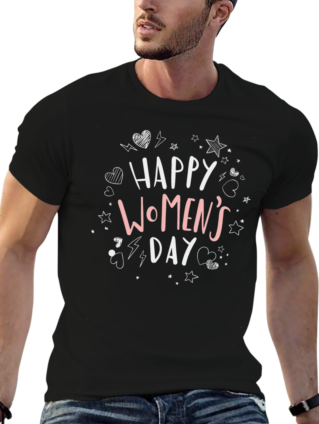 Happy Womens Day Graphic Tee - Black Unisex T-Shirt