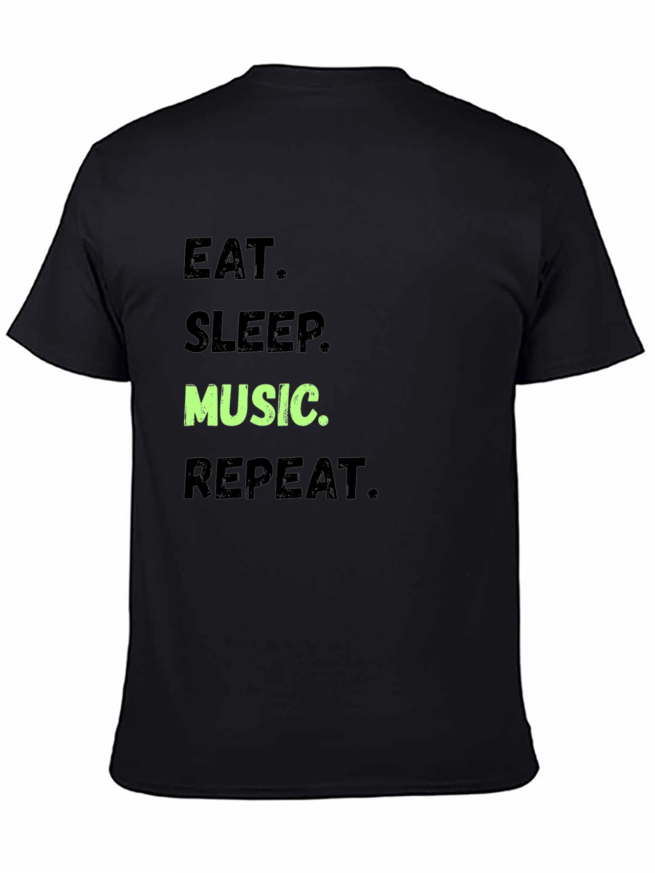 Eat Sleep Music Repeat Black T-Shirt