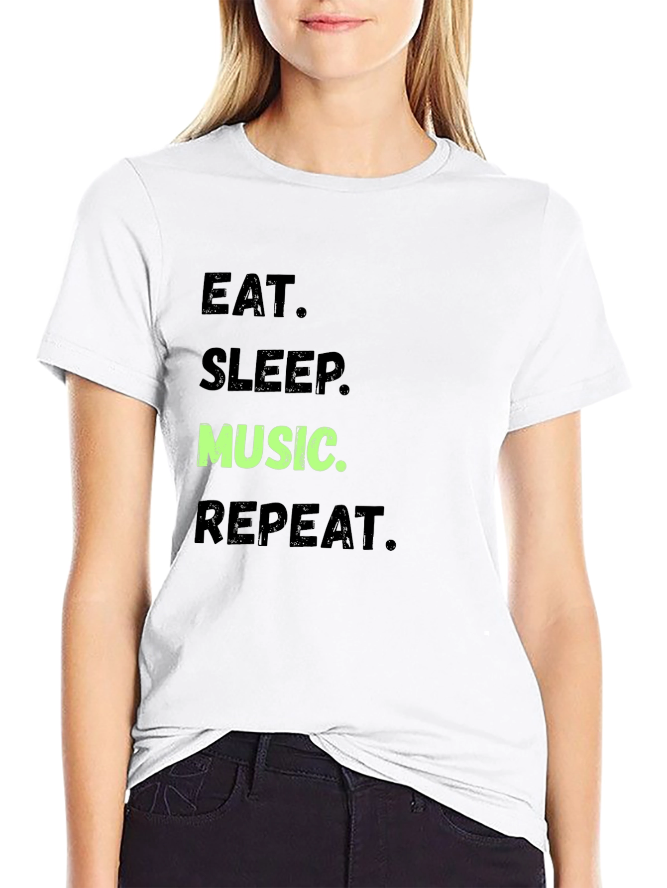 Eat Sleep Music Repeat Black T-Shirt