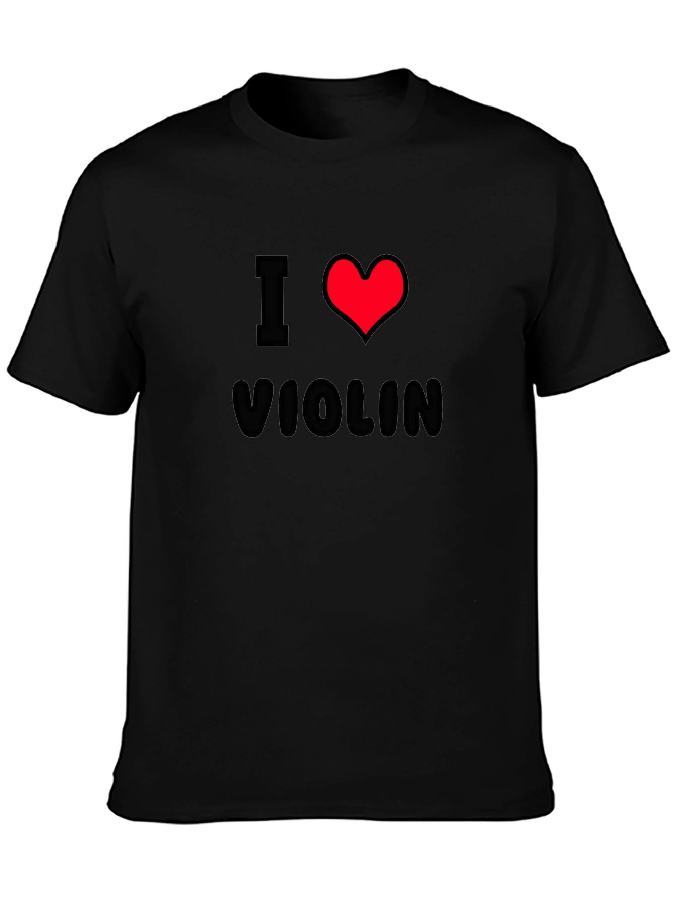 I Heart Violin Black T-Shirt Music Lover Tee