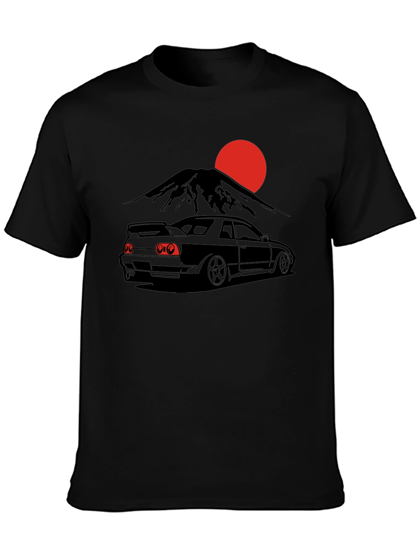 Japanese Skyline Car Black T-Shirt