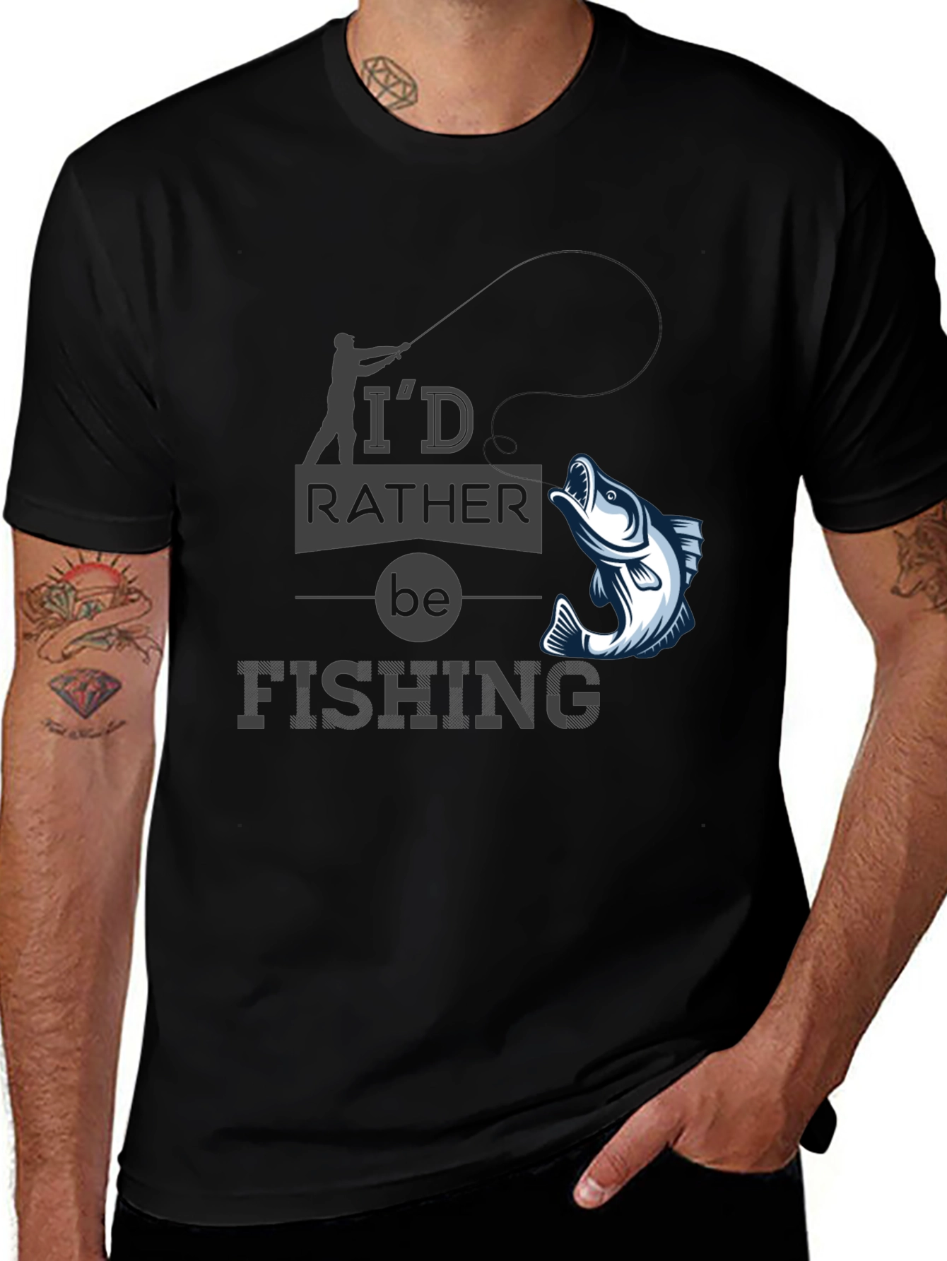 Id Rather Be Fishing T-Shirt - Angler Gift
