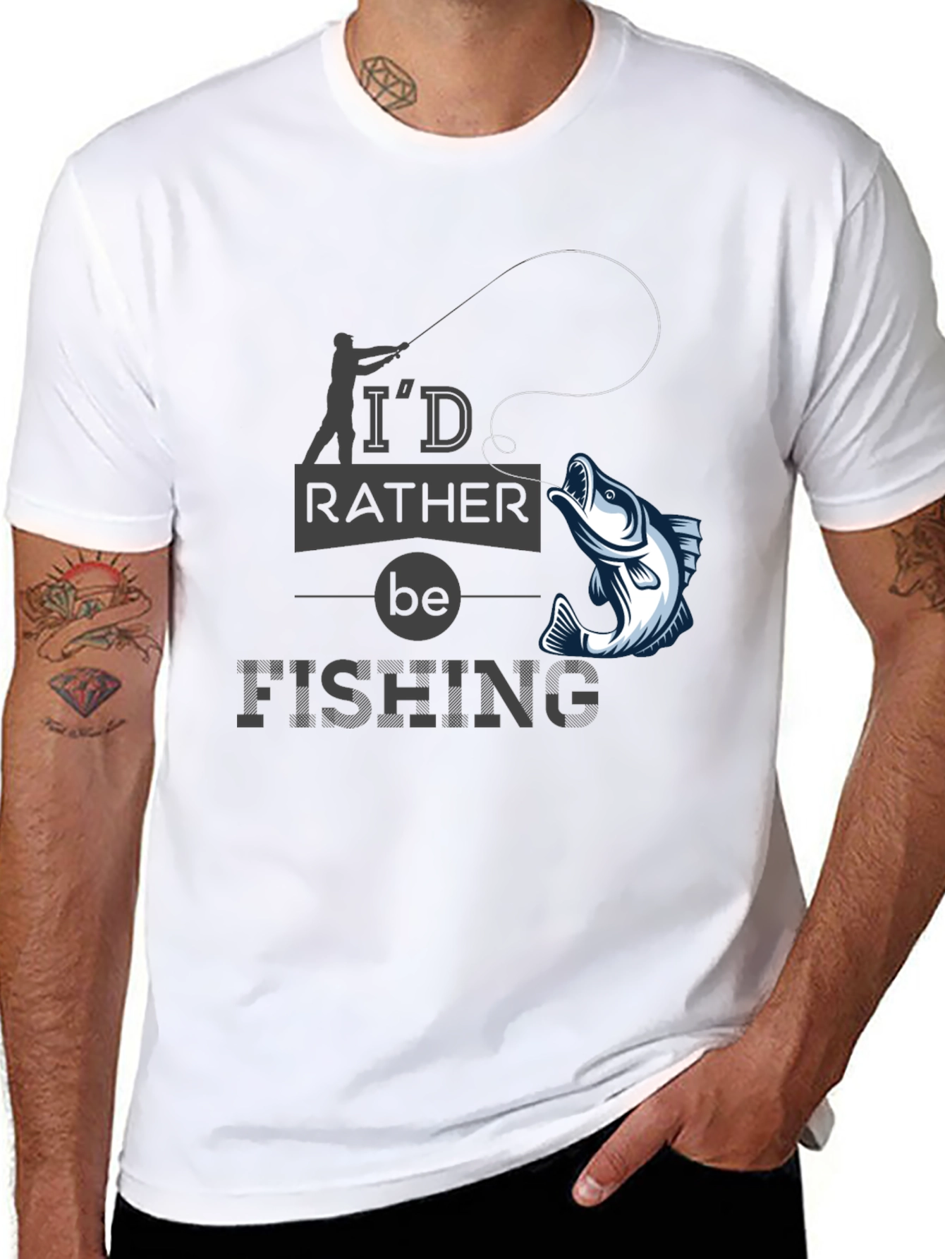 Id Rather Be Fishing T-Shirt - Angler Gift