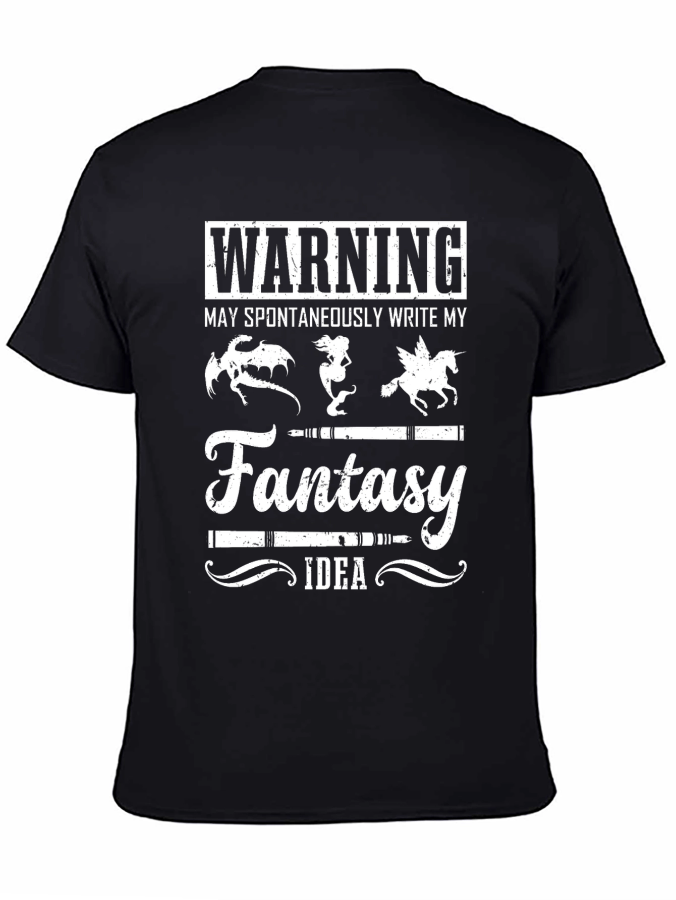 Warning Fantasy Writer Graphic Tee