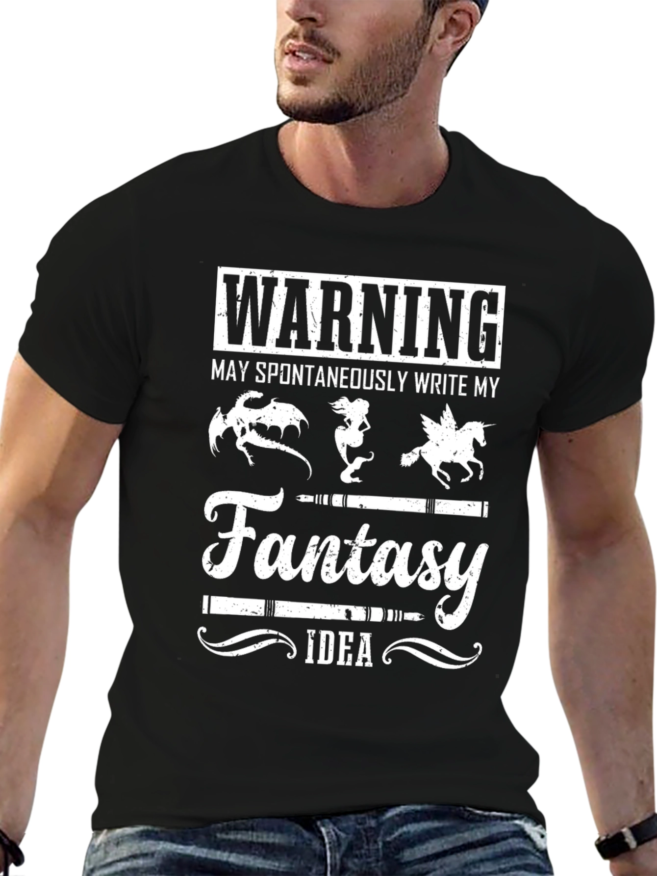 Warning Fantasy Writer Graphic Tee